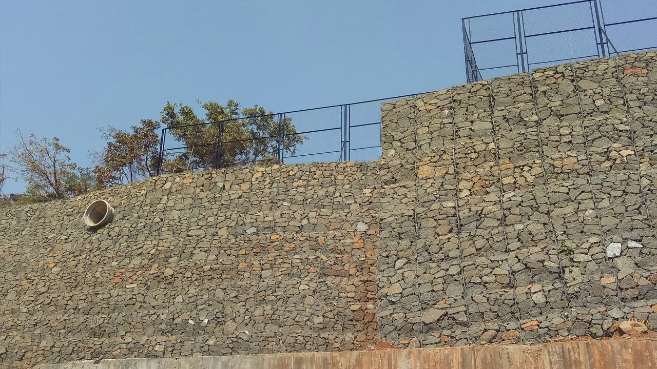 Gabion slope stabilization project
